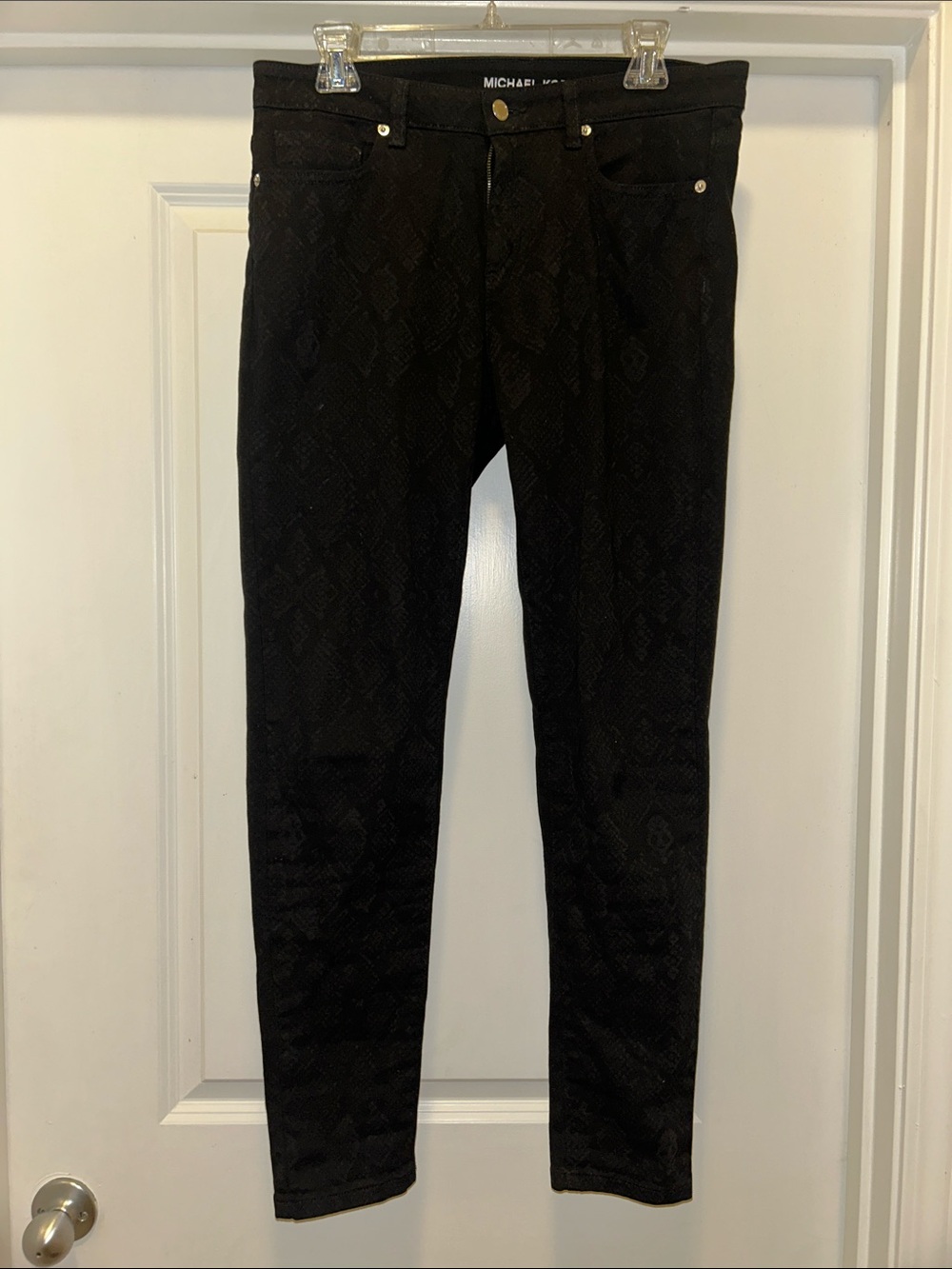 MICHAEL Michael Kors Black Snake Print Skinny Jeans